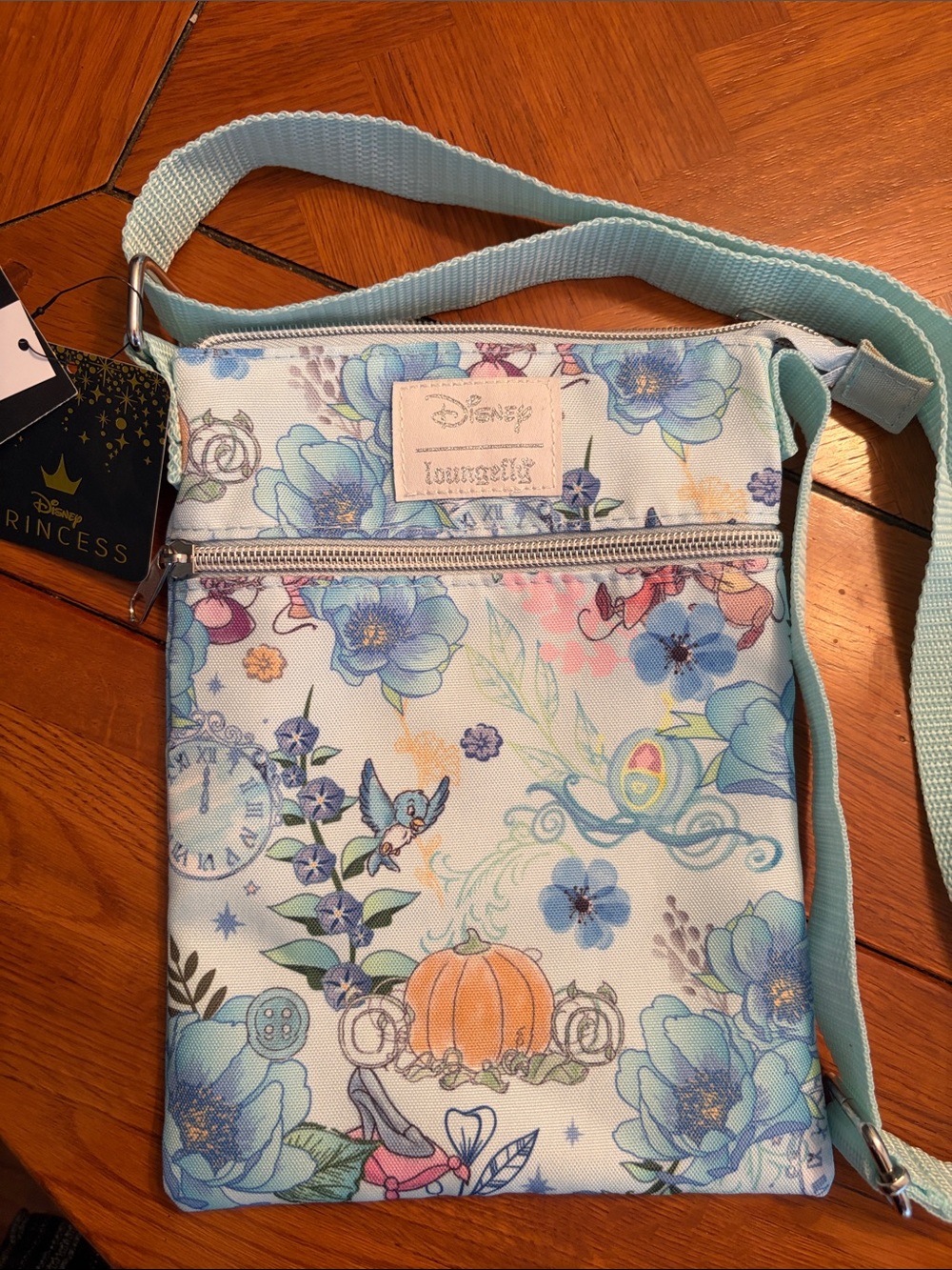 Disney Light Blue Floral Cinderella Crossbody Bag